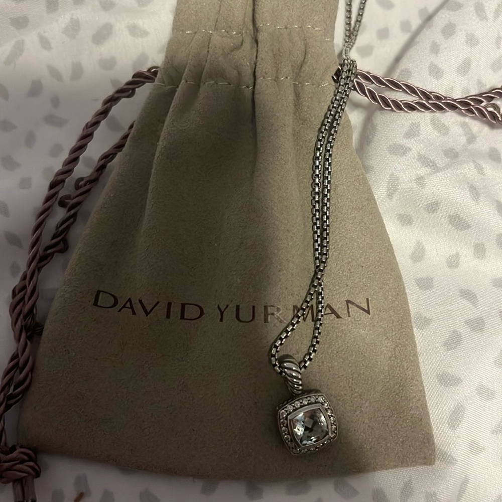Prasiolite & Diamond Petite Albion Pendant Necklace-David Yurman